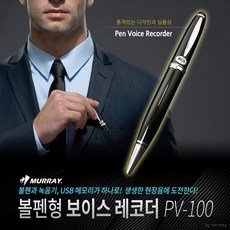 240시간 생생한 음질녹음 머레이 볼펜형녹음기 PV-100 8기가 보이스레코더 고감도 녹음장치 현대시대 필수품 비지니스용, 단일색상, 단일상품