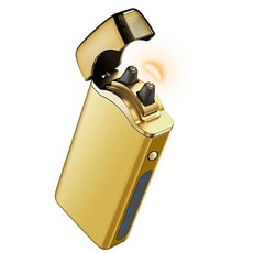 Big Arc Lighter Magical \"Flame\" USB 충전식 플라즈마 전기 쿨 라이터 블루, 골드