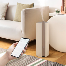 에코맘스 앱코 스마트 IoT UV살균 4.5L 대용량 복합식 가습기, 화이트