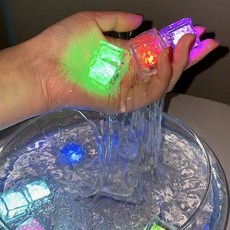 LED 아이스큐브 목욕놀이 장난감 플로팅 큐브 얼음조명 12개입 1박스