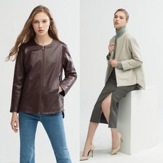 [헤스티지] [MIK] 미드 여성 코쿤 양가죽자켓(385)