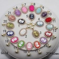 452191 / 황금 10 pc 20*40mm 매력 아름다움 아바타 수지 결혼식 모조 다이아몬드 진주 단추 clothingn 금속 diy 머리 꽃 공예 용품, 3