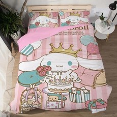 시나모롤 이불 커버 침구 더블 트윈 킹 침실 장식 선물, AU 140x210cm 2피스, F.AU 140x210cm 2PCS, 1개