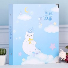제이빈앤코 티켓보관 기차표 영화티켓 항공권 입장권 뿌리 카드 겹 어음 수납 사진첩 얇은, 유리의꿈-화이트곰8칸-놓아둘수있다640장