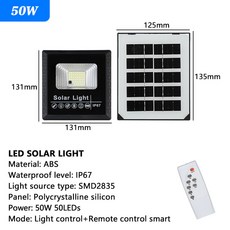 야외 정원용 LED 태양광 투광 조명 야광 방수 계단 벽 조광 시간 리모컨, 1개