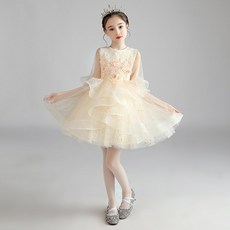 해외 여자아동드레스 유아초등공주드레스 백일 돌 생일파티용 카라 레이스 쉬폰드레스 키즈용 아동복 프린세스 스커트 여아 mc 이브닝드레스 피아노 공연복 양장생