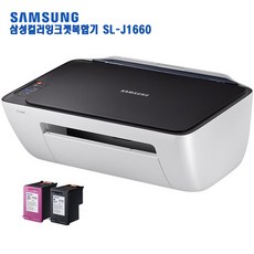 삼성전자 잉크젯복합기 SL-J1660 프린터 인쇄/복사/스캔 무한잉크, 1.J1660+정품잉크세트