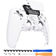 eXtremeRate 화이트 터치패드 전면 하우징 쉘 ps5 컨트롤러 BDM010 BDM020 BDM030 BDM040 DIY 교체 커스텀 커버 호환, White, 1개