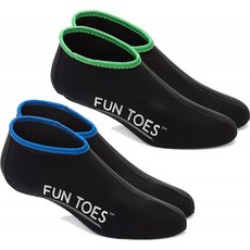 FUN TOEES 여성 &amp; 남성용 워터 스포츠용 네오프렌 양말 - 스쿠버 다이빙 스노클링 패들링 탑승 제트스키 &amp; 모어 2, 단일옵션
