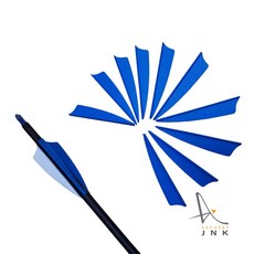 JNK 양궁 화살깃 터키피더 Turkey feather 3인치 (파랑 흰색) 10개, 파랑