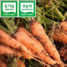 [홍성유기농] 국내산 유기농 당근, 상, 1박스, 5kg