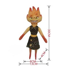 엘리멘탈 엠버 웨이드 봉제 인형 33cm 영화 굿즈, 30cm