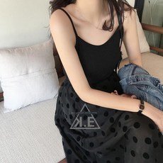 슬림 실크 레이스 민소매 이너 크롭 홀너텍 니트 나시 빅사이즈 쉬폰 프릴 스판 로고 루즈핏