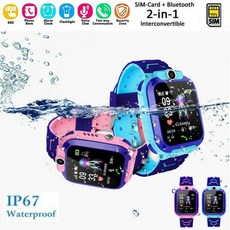 카메라 anti lost gps sos sim 키즈 스마트 시계 방수 smartwatch sos 전화 안드로이드 ios apple을위한 smartwatch sim|스마트 시계|, 1개, Non Waterproof, 파란