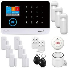 PGST 275557 WiFiGSM/4G 홈 스마트 알람 무선 보안 시스템 라이프 및 Tuya 앱 알림이 있는 도어/창문 센서 엔트리 구글 어시스턴트 알렉사 포함, PGST 275557 WiFiGSM/4G 홈 스마트 알