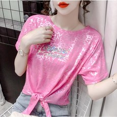 라인 댄스복 상의 줌바 라틴 사교 댄스티 모던댄스 공연복, 2XL, 화이트, 핑크-1