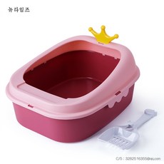 고양이화장실 반밀폐 스플래쉬 스몰 스크래치 스크래치 스크래치 스크래치 스크래치 스크래치 뉴타임즈 C17 U818O547, 일반, 크라운 핑크, 1개