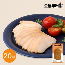 [오늘부터닭] 닭가슴살 슬라이스 훈제 100g 20팩, 단품