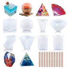 Alritz Resin Silicone Mold 6 Pack Large Epoxy Resin Mold for Casting Paperweight Soap Candle Ar, One Color_One Size, One Color, 상세 설명 참조0
