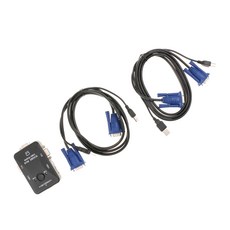 FWT 2포트 USB VGA KVM스위치+케이블 공유PC모니터 키보드, 1개