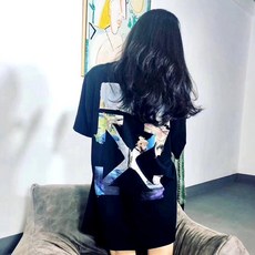 여성 롱 오버핏 루즈핏 박스티 귀여움