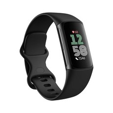 핏빗 Fitbit Charge 6 피트니스 트래커 러닝 스마트 워치 GPS, Black Case w/ Black Band441871, 1개