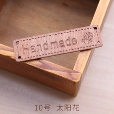 유니크몰 5개 HANDMADE 클래식 표시스티커 나무 패 손바느질 판자 얼레를 감다 핸드메이드 DIY, 10 번 태양 꽃 5개