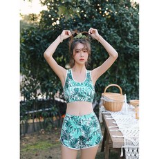 임산부 비치웨어 수영복 스파 여름 블라우스 후드 3종 세트