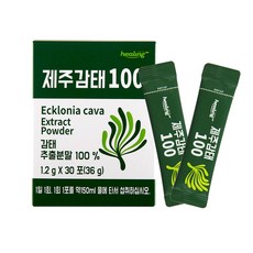 힐링 제주 감태 100 추출물 분말 가루 30스틱 차 환 정 천연 먹는법 효능 요리 플로로타닌 파는곳 후코이단 씨놀 알긴산 디에콜 만디톨 요오드 천연, 1박스