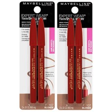 [해외] Maybelline New York Expert Wear 트윈 브로우 & 아이 펜슬 메이크업 블론드 2개입 (2팩) (202857), 미디움 브라운