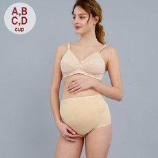 쁘띠마리에 빅사이즈 소프트 풀컵 수유브라 팬티 세트 스킨색