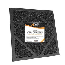 Tiger Tough HEPA 500 에어 스크러버용 활성탄 필터 - 40.6 x 40.6 x 2.5cm(16 x 16 x, Tiger Tough HEPA 500 활성탄 필터 에어