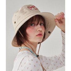 론론 RONRON HEART RIBBON SAFARI HAT BEIGE