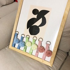 에이미양품점 레이스 폼폼이키링 네임자수 파스텔 네임택 캐리어택