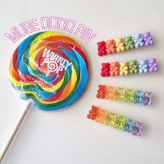 아이유곰돌이집게핀