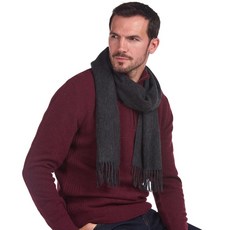 BARBOUR Men's Barbour Plain Lambswool Scarf USC0008GN59 Charcoal/Grey