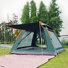 Starry Night 캠핑야외 방수 원터치 텐트 4~5인용, 기초버전, 푸른 색+은빛