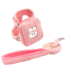 유유라키 반려동물 귀여워 하네스 리드줄세트, 핑크M
