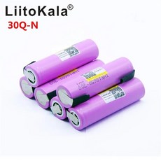 LiitoKala 18650 배터리용 충전식 배터리 3.7V INR 18650 30Q 3000mAh 높은 방전 및 DIY 니켈 100% 정품, 7.2pcs
