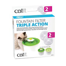 Catit 트리플 액션 파운테인 고양이 급수대 필터 교체용 5팩, 오리지널, 5개