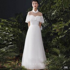 가바바 여성 웨딩드레스 홀터넥 귀여운단추 프릴 셀프웨딩드레스 G42860 +15000원 로또상품권 증정