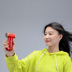[chengyi]kica 휴대용 미니 헤어드라이어기+공기주입기+선풍기 3in1 무급조절 초경량 디자인, B-1세대, 그린