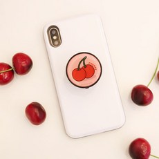 디자인스킨 스마트폰 거치대 그립톡 체리, 단품, 단품
