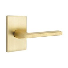 개인 정보 보호 세트 현대의 직사각형 로제트 헬리오스 레버 새틴 황동 LH (Left Hand Satin Brass), Left Hand, Satin Brass