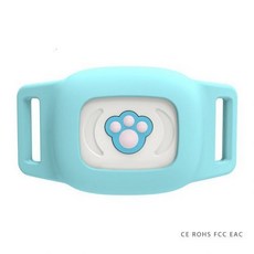 [해외] 애완 동물 GPS 목걸이 IP67 방수 고양이 동물 추적기 밤 나는 칼라 추적 장치, Sky Blue