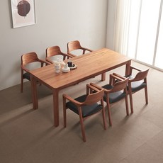 라로퍼니처 발렌시 1900 참죽나무 원목 6인 식탁 세트 (식탁+의자6), 식탁+의자6