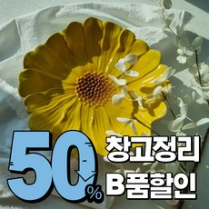 아티진 나뭇잎 도자기 접시 옐로니움 해바라기 꽃그릇 B품 50% 할인전, 1개