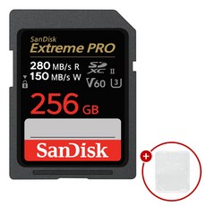 샌디스크 익스트림 프로 SD메모리카드 SDXEP Extreme PRO UHS-II + SD카드 케이스, 1개, 256GB 1개, 256GB