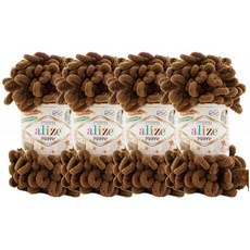 4 skn/Ball Alize Puffy Baby Big Loop Blanket Yarn 100% Micropolyester Soft Yarn 400gr 39.3 yds (32, 단일상품