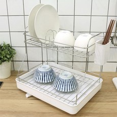 나하 2단회전물받이식기건조대2단 (일체형)-주방건조대, 나하 2단회전물받이식기건조대2단(일체형)-블랙